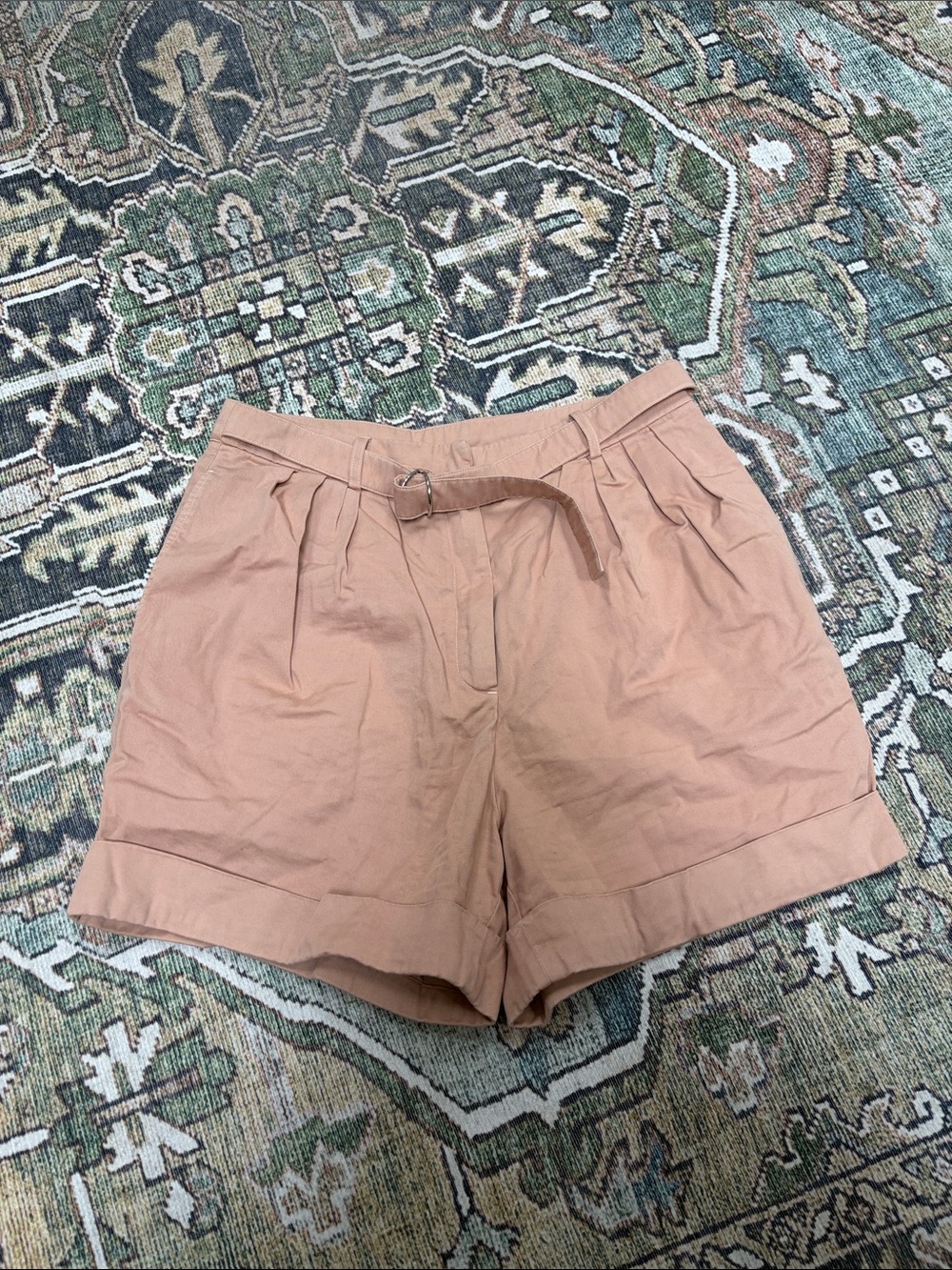 Acne Studios High-Waist Pleated Women's Shorts with Waist Tie in Dusty Rose